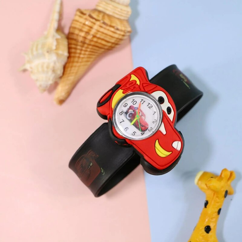 Disney-Reloj de pulsera con correa de silicona para niños, cronógrafo de Spiderman, Car Story, resistente al agua, anillo de Color de dibujos animados de Anime, juguete