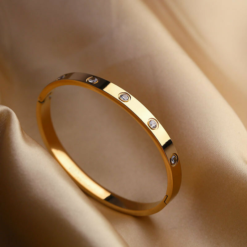 Moda amore gioielli donna braccialetto in acciaio al titanio coppia gioielli braccialetto nuovo Design zircone e croce bracciali gioielli regalo