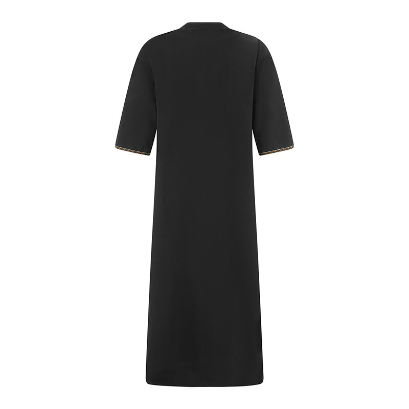Winkinlin, мужское платье-рубашка, халат, кафтан с коротким рукавом и пуговицами, Лоскутная легкая Арабская одежда