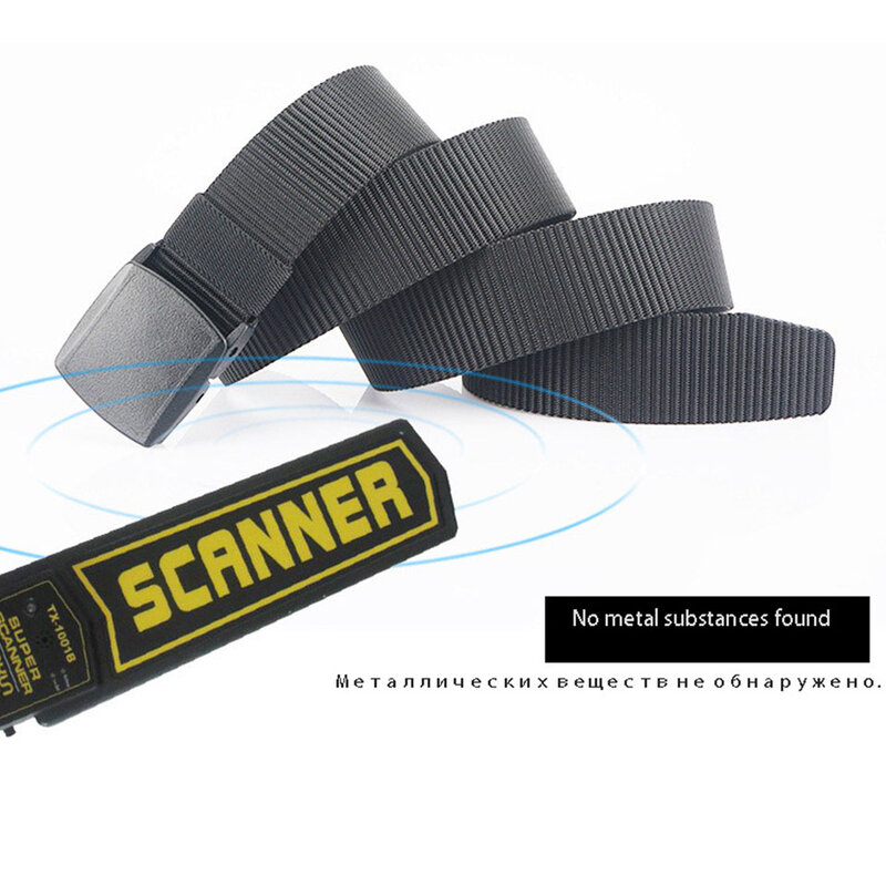 Cinturón de nailon con hebilla de acero y plástico no metálico para entrenamiento táctico, cinturón de Jeans informal negro de 3,8 cm para mediana edad y jóvenes