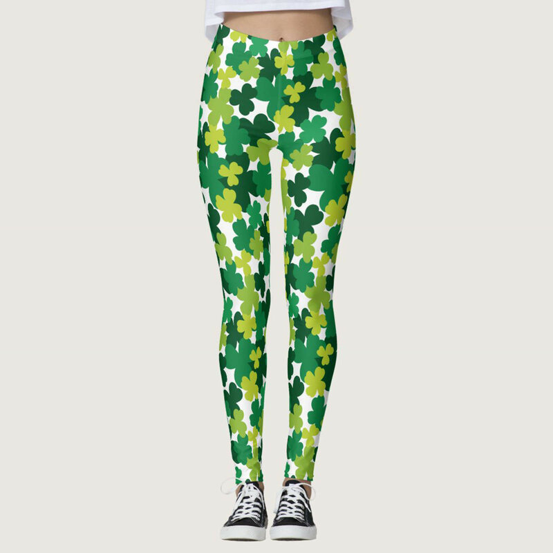 Women Seamless Sports St Pat Day Pants Sexy High Waist Running Sports Leggings Hip Lifting Fitness Tights Workout Pantyhose