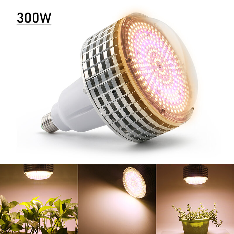 Bombilla LED hidropónica de espectro completo para cultivo de plantas, 300W, color blanco cálido, para tienda de invernadero