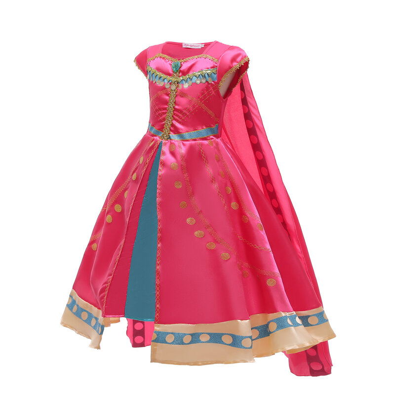 Disney Jasmine Princess Dress Aladyn odgrywanie ról kostium karnawał urodziny przebranie strój ubrania dla dzieci dla 2-10 lat