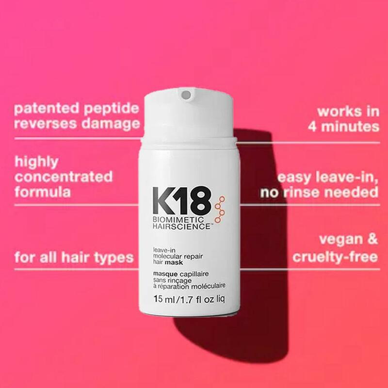 علاج بالكيراتين للعناية بالشعر وفروة الرأس ، الإصلاح الجزيئي ، قناع الشعر ، ينعم ويعيد الشعر التالف ، K18