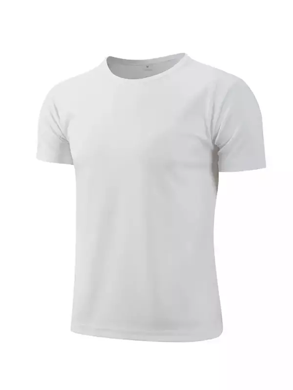 Polyester Solf Touch Sublimation Blank White T-shirt Summer Man Unisex O-neck Short Sleeve Tshirt Sports Clothing for Kids Adult