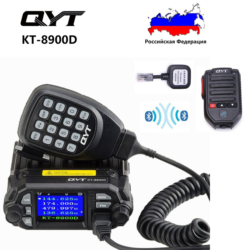 QYT KT-8900D czterozakresowy radiotelefon samochodowy radiotelefon dwukierunkowy radioodtwarzacz Quad Mini Radio samochodowe 25W Walkie Talkie