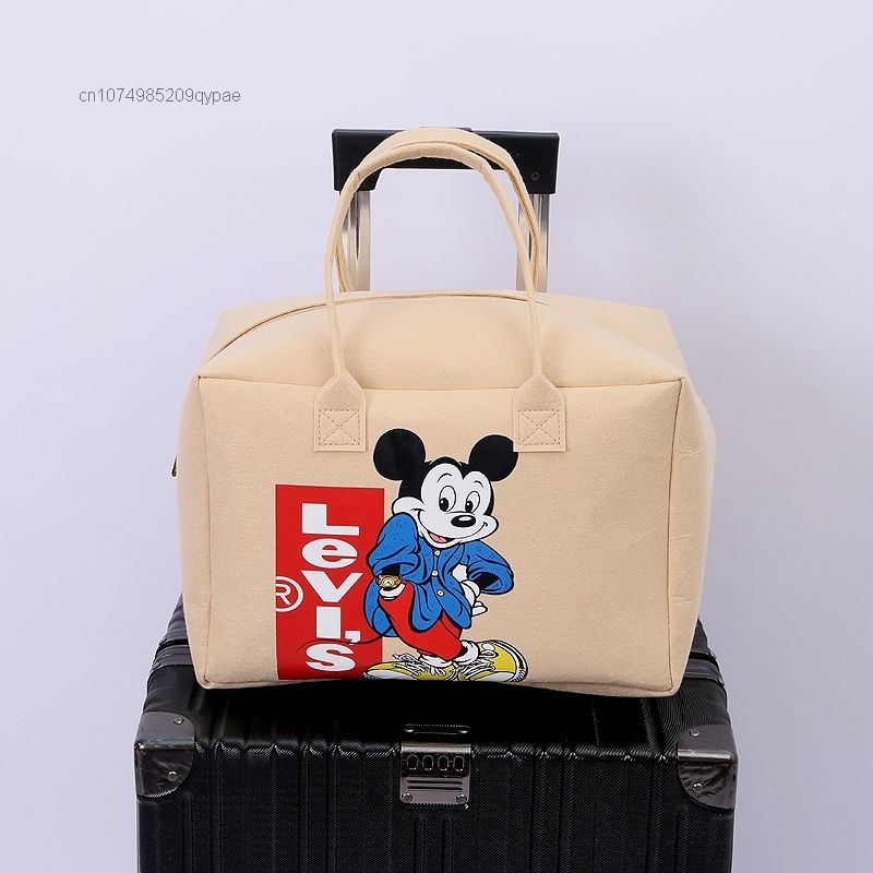 Disney-Bolsa de equipaje de gran capacidad para mujer y niña, Mickey y Minnie duradero de bolso de viaje, bolso de gimnasio de alta calidad con dibujos animados