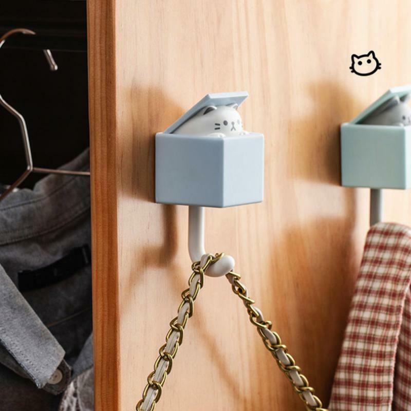 Creative Cute Pet Hook Seamless Dormitory Bedroom Door Hangers Hooks Key Umbrella Towel Coat Rack Wall Decoration Hoo