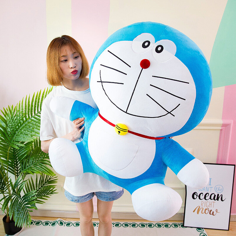 Me 23-48cm Stand By kartun Doraemon mainan mewah boneka kucing lucu kualitas tinggi bantal binatang boneka lembut untuk hadiah anak-anak bayi