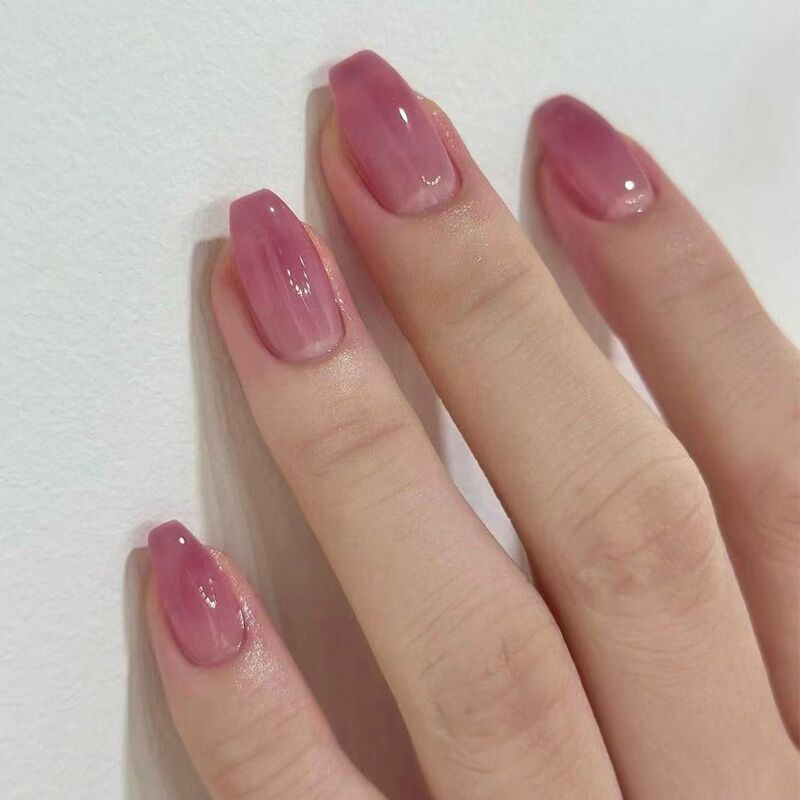 24 шт. короткие накладные ногти балерины накладные ногти для французского балета розовые красные градиентные накладные ногти с полным покрытием нажимные ногти «сделай сам» съемные