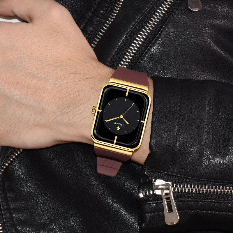 WWOOR 2024 nowe modne męskie zegarki Top marka luksusowe sportowe wodoodporne proste kwadratowe zegarki męskie zegar kwarcowy Relogio Masculino