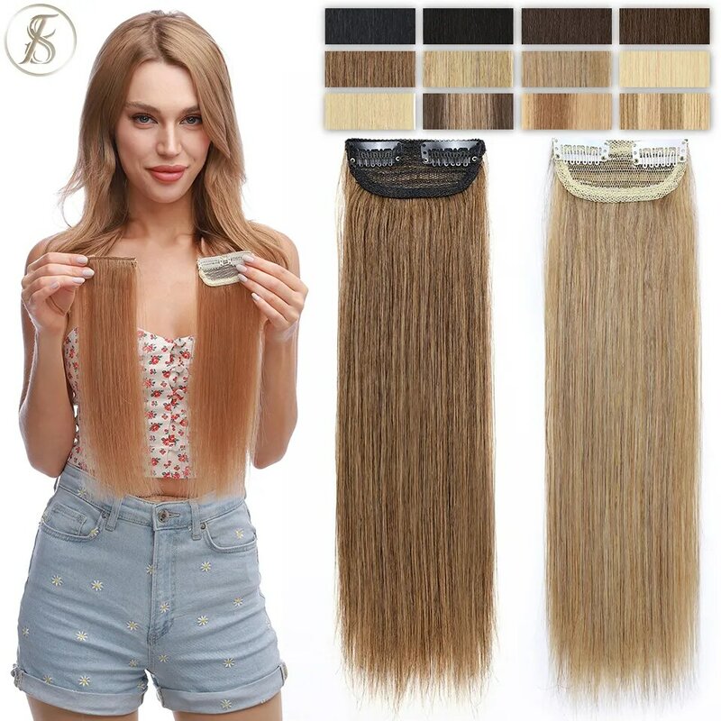 TESS Hair Clip Natural Hair Extensions Clip In Human Hair Extensions 12Inch Hairpiece Replenish Hair Volume Clip In Natural Hair