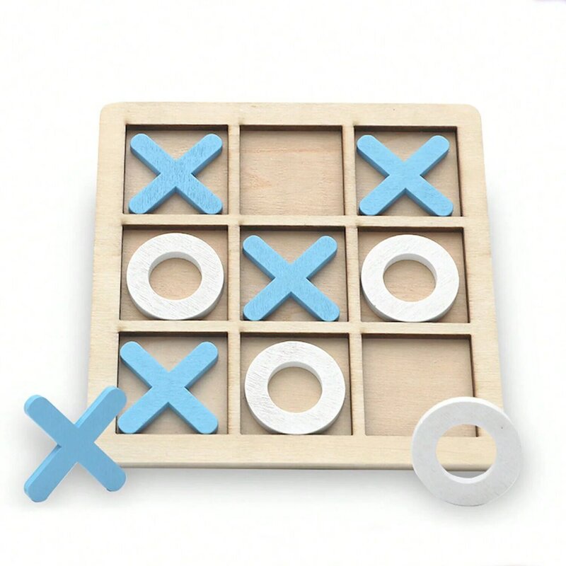 Ajedrez de Triple Cruz XO de madera para niños, Educación Temprana, rompecabezas, entretenimiento, ocio, Batalla, juguetes de juego de mesa