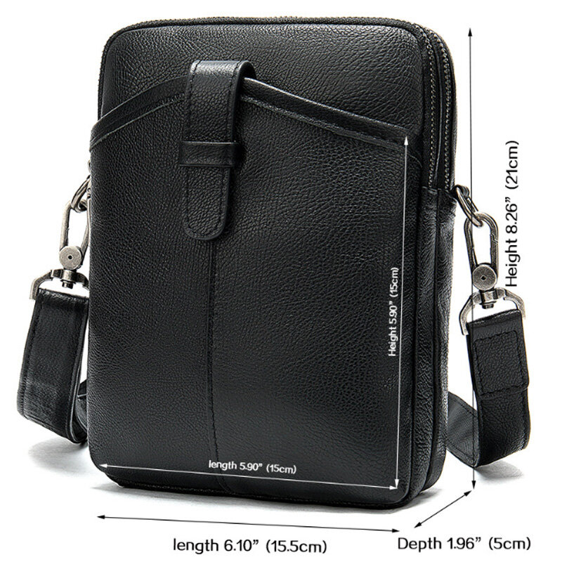 New Leather Men's Shoulder Bag Multi-Function Small Bag Top Layer Leather Business Bag Diagonal Men's Bag