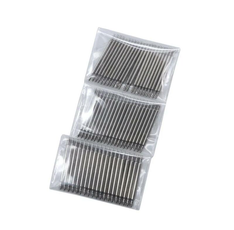Full Stainless Steel Spring Pins para Watch Band, Release Bars, Strap Replacement, Straight Pin, 10mm a 27mm, 1.3mm, 1.5mm, 1.8mm, 20Pcs