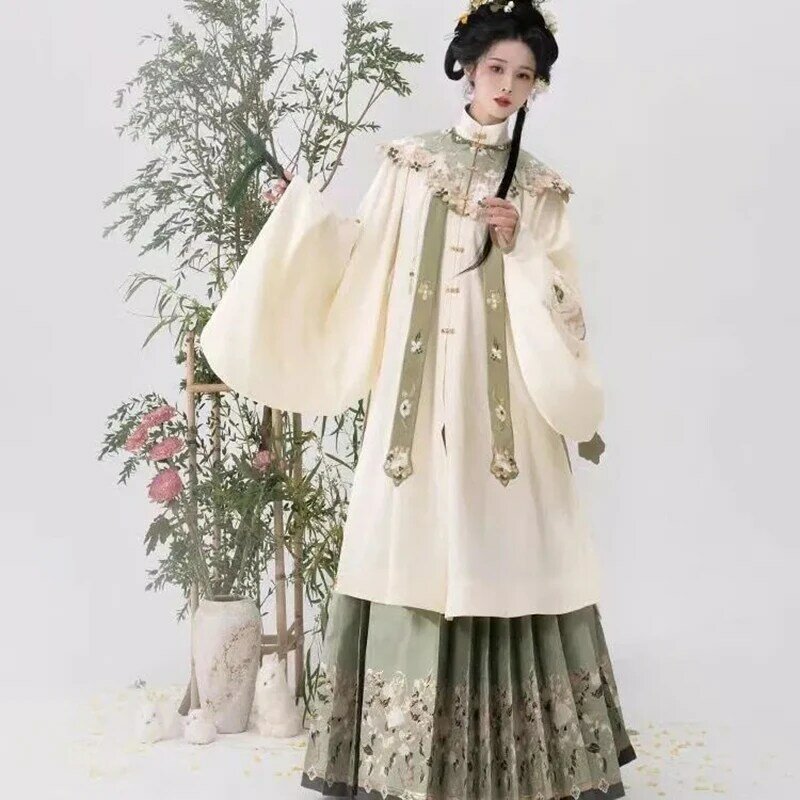 Disfraz de Hanfu chino para mujer, traje de Cosplay con estampado de Hanfu tradicional antiguo, vestido bordado de baile, falda de cara de caballo, 2024