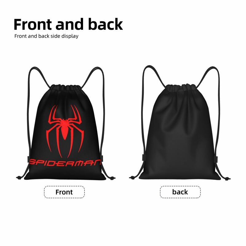 Персонализированные сумки на шнурке с изображением супергероев Человека-паука для тренировок, йоги, рюкзаки для мужчин и женщин, спортивный рюкзак для спортзала