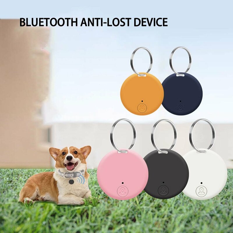 Anjing Mini GPS Bluetooth Peringatan Ganda 5.0 Pelacak Perangkat Antihilang Perangkat Bulat Hewan Peliharaan Anak-anak Tas Dompet Pelacakan Pencari Lokasi Pintar