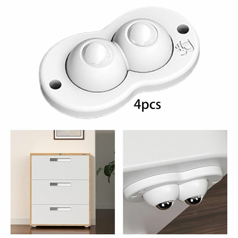 4Pcs New for Small Furniture Steel Ball Self Adhesive Swivel Wheels Pulleys for Storage Wheels Swivel Rollers