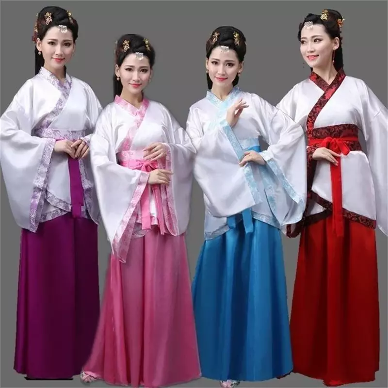 女性のための中国のフォークダンスコスチューム、伝統的な漢、刺embroidery、ステージパフォーマンス、新年、タンスーツ、女性の衣装