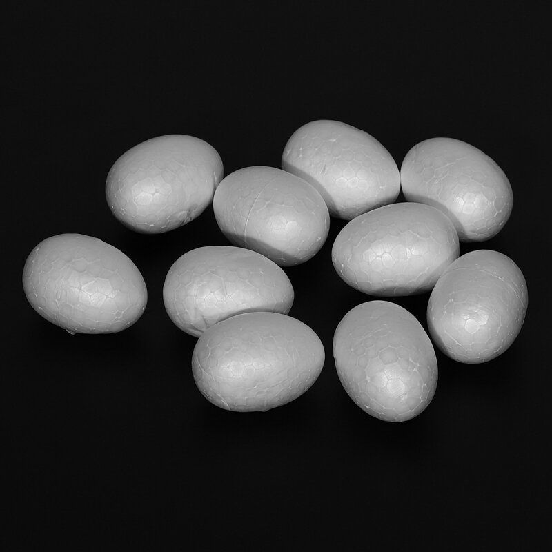 20X telur Styrofoam 6 Cm telur Paskah putih dekoratif untuk melukis atau menempel