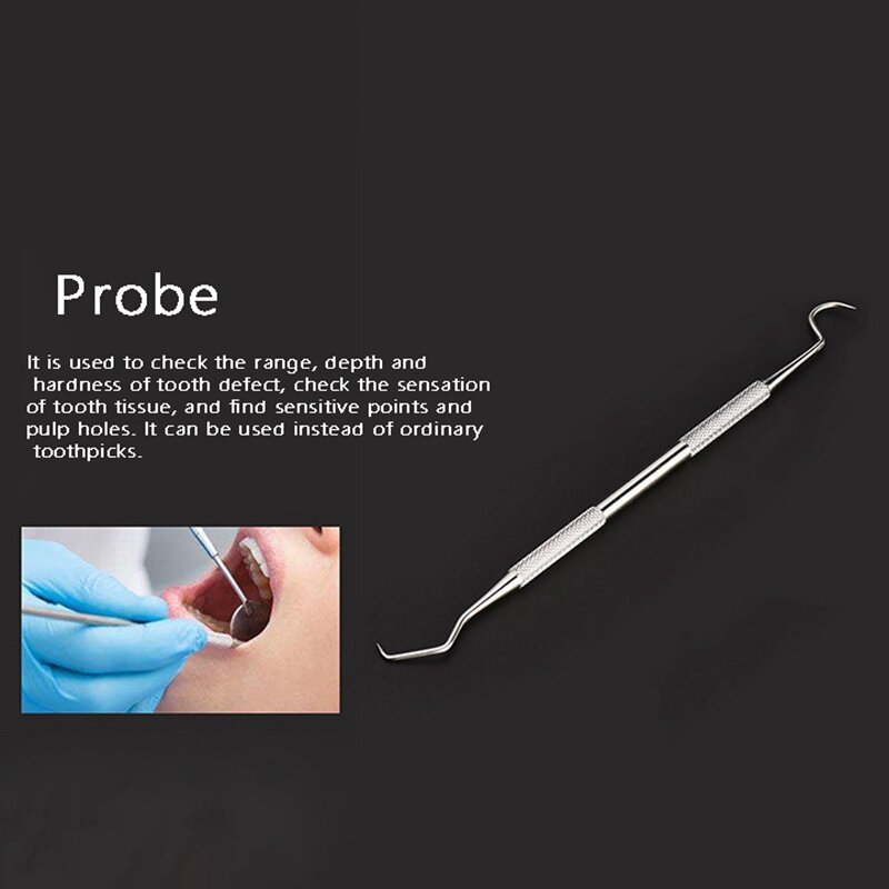 Alat dokter gigi Stainless, instrumen endoskopi Oral, Set perawatan pinset pengikis noda gigi 6 buah/Set