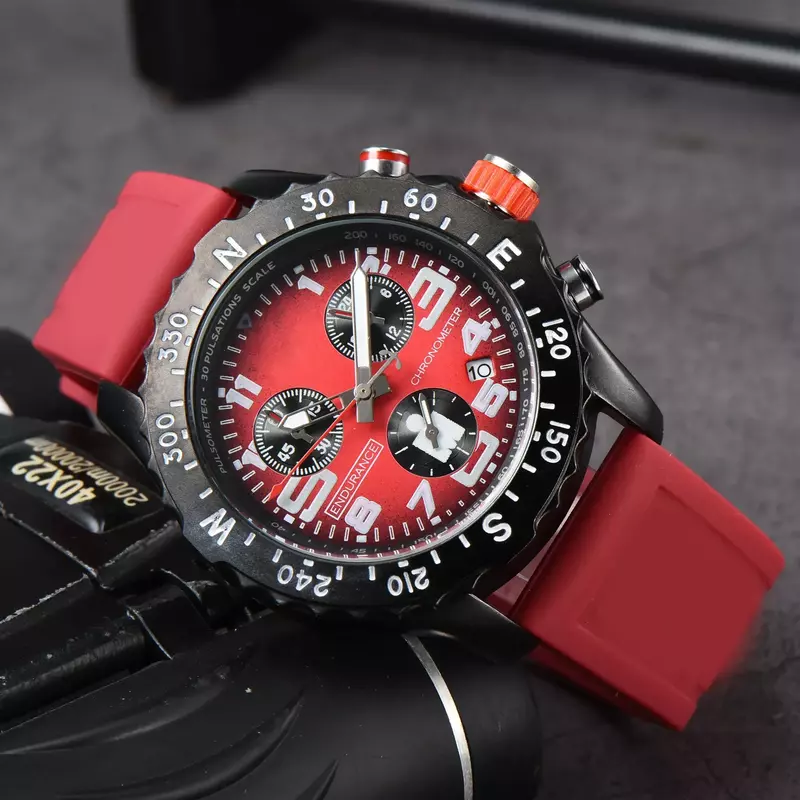 Jam tangan pria baru 2023 jam tangan kuarsa mewah Navitimer B01 Dial merek sabuk Chronograph kualitas tinggi jam tangan karet gelang jam tangan
