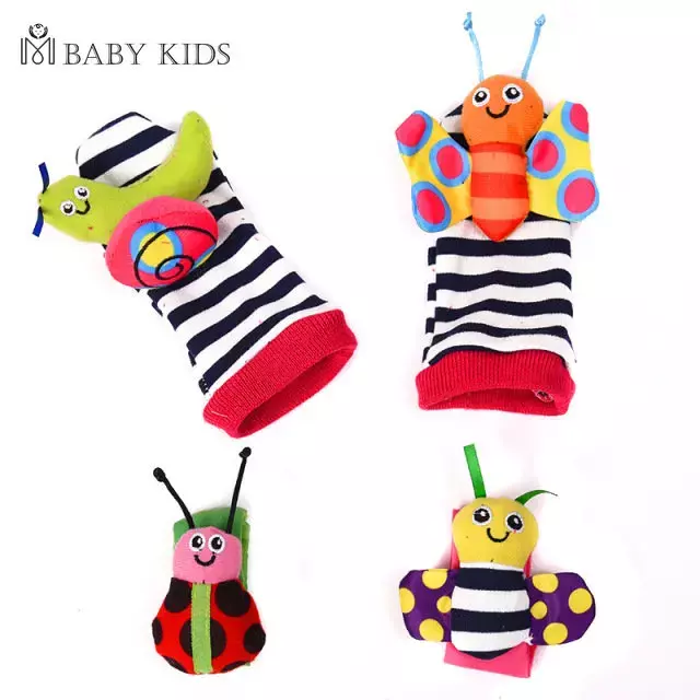 Мультяшные плюшевые носки, ремешок на запястье, раньше 0-12 месяцев, для новорожденных, детей, носки с животными, игрушка для поиска ног, подарок, Мягкая погремушка
