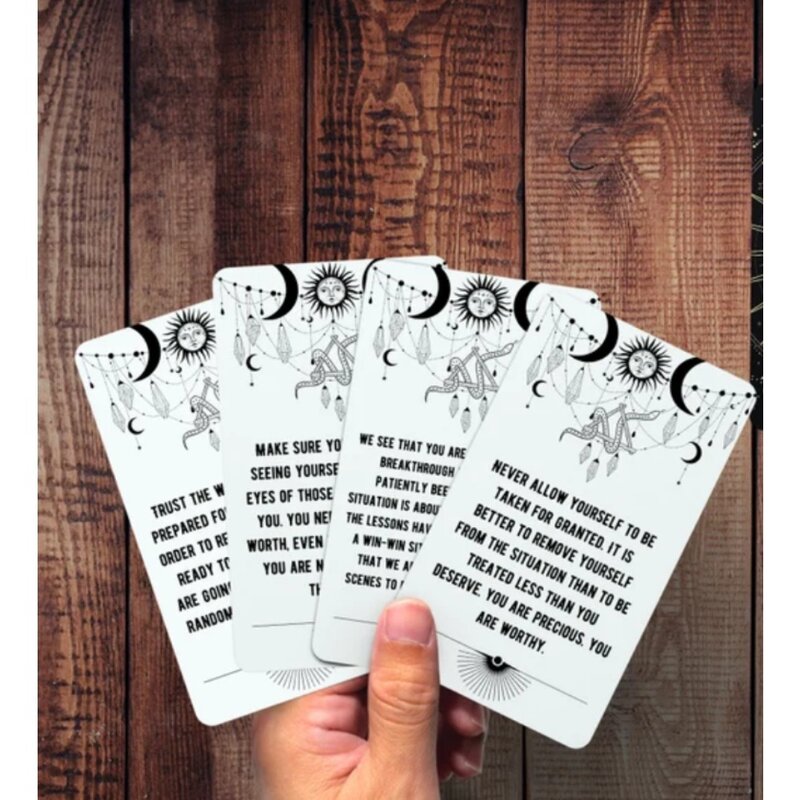 스피릿 메시지 오라클 카드, 가이드로부터 영감을 주는 메시지, 54 카드 덱, 10.3x6cm