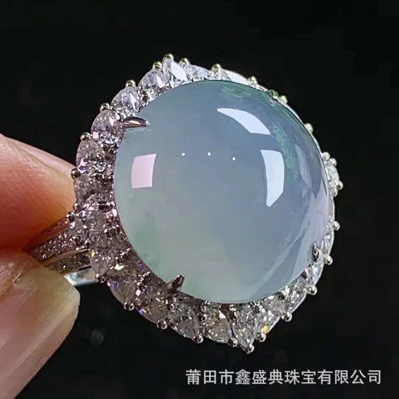 Gelo transparente grande diamante ornamento, jade, natural, A-nível, 18K, com certificado, atacado