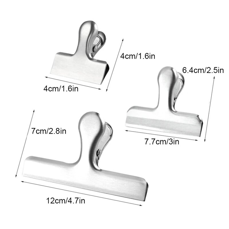 2/3 12pcs Stainless Steel Sealing Clips Extend Shelf Life Of Snacks Stainless Steel Bag Clips Seal Clips