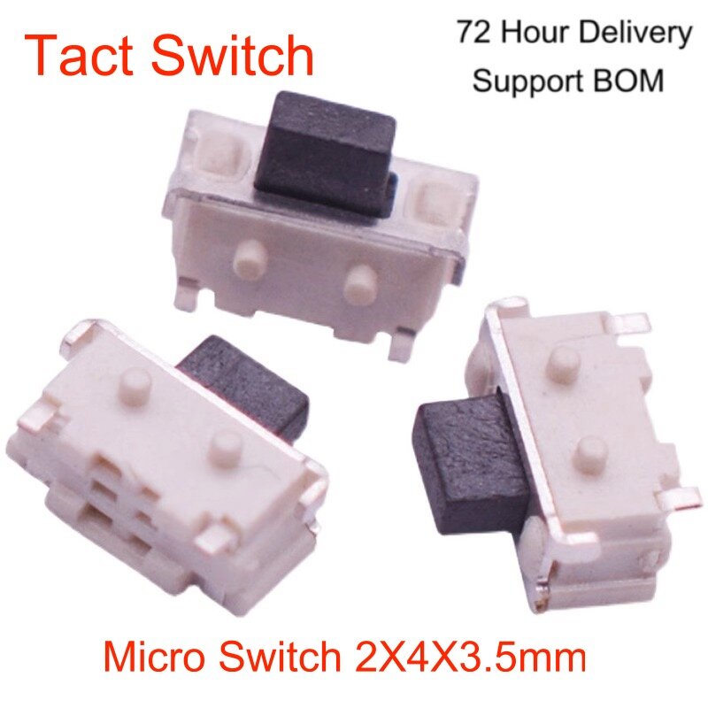 Side Touch Switch 2-pin Patch 2X4X3.5MM Small Beibei Push Button Bluetooth Earphone Micro Switch SMD Touch Momentary Tactile