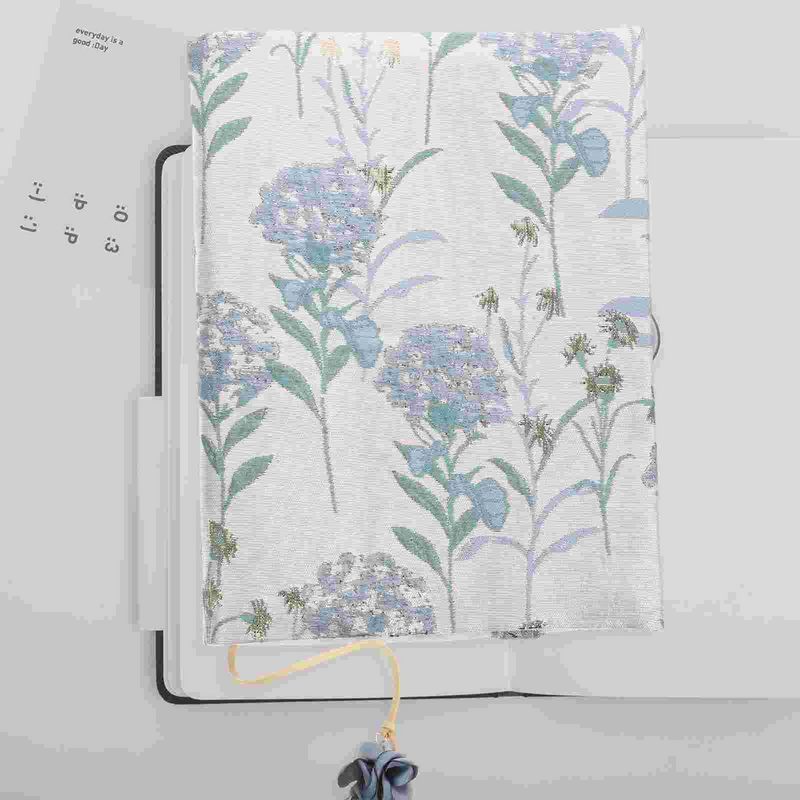 Capa de tecido floral para livro, capa macia, com zíper, para viagens