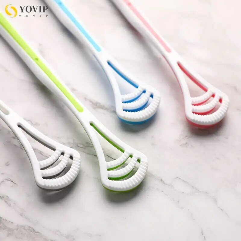 1 pz raschietto per lingua manico antiscivolo spazzola per lingua igiene orale detergente per la cura dei denti per adolescenti e adulti