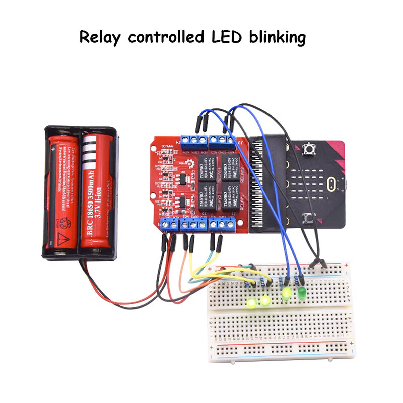 Mikro: bit 4 saluran modul Relay pelindung 5V pemicu tinggi DIY pemrograman pendidikan kelas anak-anak mengajar papan ekspansi mikro bit