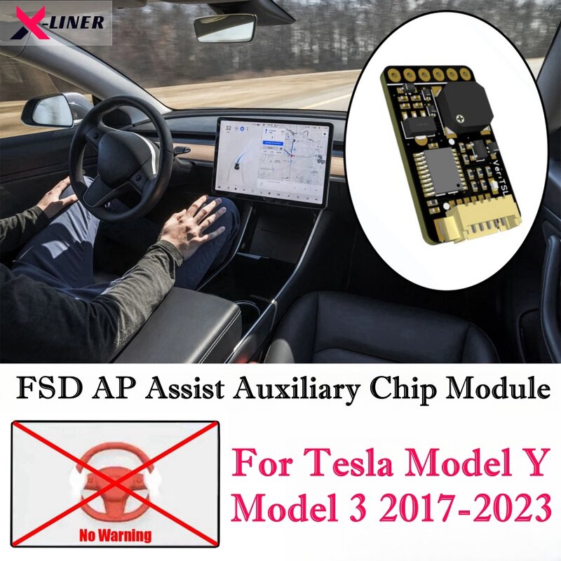 Fsd Ap Assist Hulpchip Voor Tesla Model Y Model 3 2017-2023 Automatische Piloot Nag Eliminatiemodule Stuurwielmodule