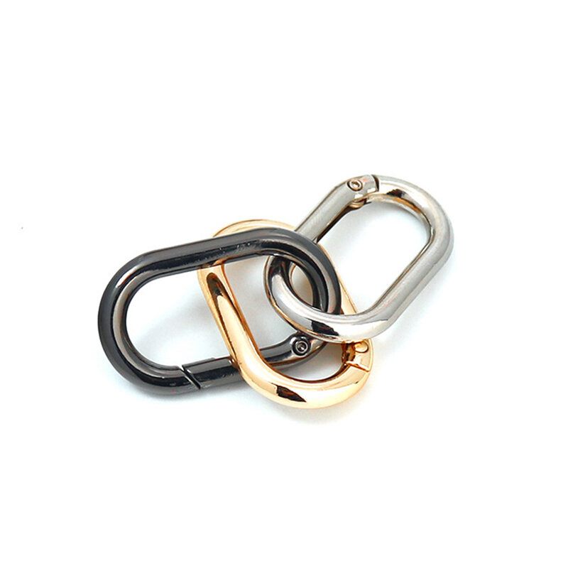 Oval Spring O Ring Leather Bag Handbag Strap Buckle Connect Keyring Pendant Dog Collar Snap Clasp Carabiner DIY Bag Accessories