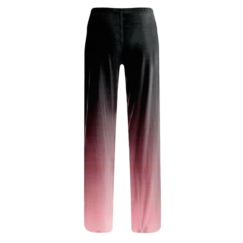 Pantalones deportivos con degradado para mujer, pantalón de longitud completa con cordón, cintura elástica, holgado, cómodo, informal, diario