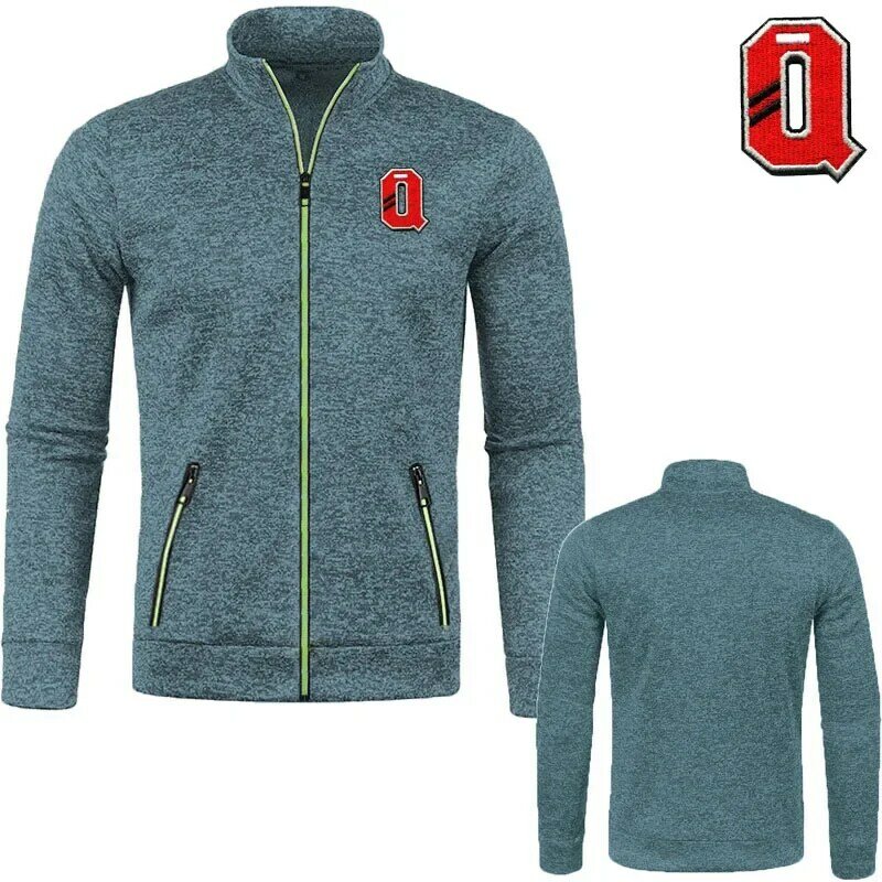 Fashion embroidery Q hoodie sweatshirt trend men's zipper hoodie Spring Autumn y2k brand men's wear High-end men's jacket