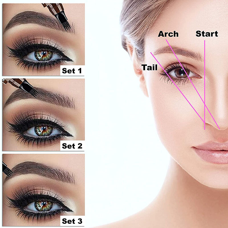 4-Punkt-Augenbrauenstift maquill ajes para mujer wasserdichter flüssiger Augenbrauen stift Make-up langlebiger kosmetischer Mikroklingen-Brauens tift