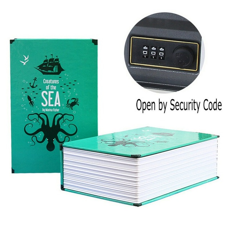 ของขวัญนักเรียน.La Mini Safe Box Book Hidden Secret Key Lock เหรียญบัตรธนบัตรเครื่องประดับ Private Diary เก็บรหัสผ่าน18ซม.