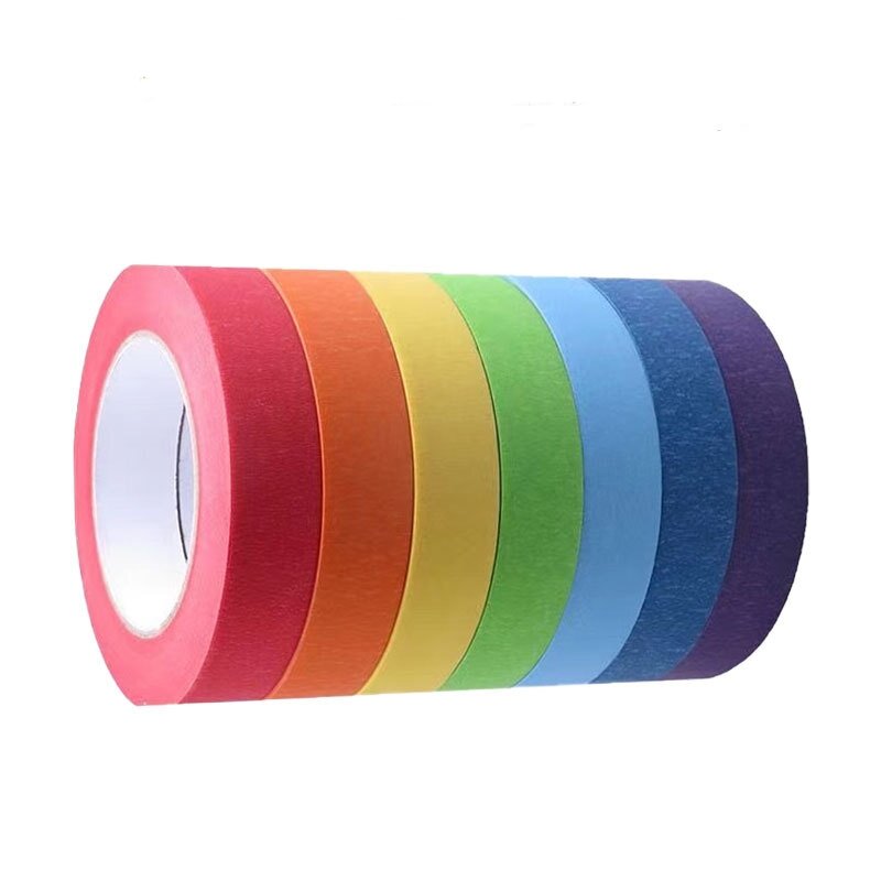 Cinta adhesiva de colores para pintores de colores, cinta de dibujo, cinta artesanal, cinta adhesiva de papel, duradera D