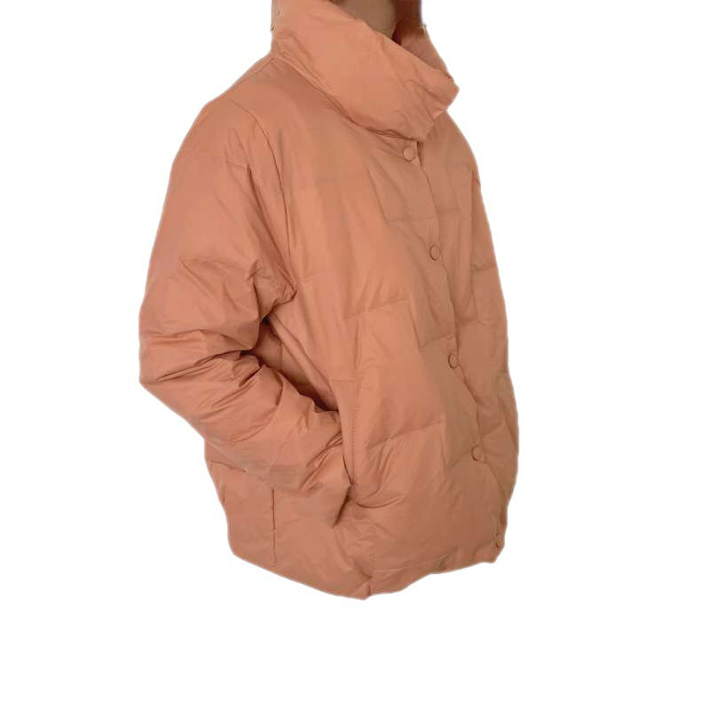 90 벨벳 라이트 다운 재킷 한국 겨울 새로운 짧은 스타일 여성 스탠드 업 칼라 다운 재킷 얇은 빵 재킷, 여성 코트 2022
