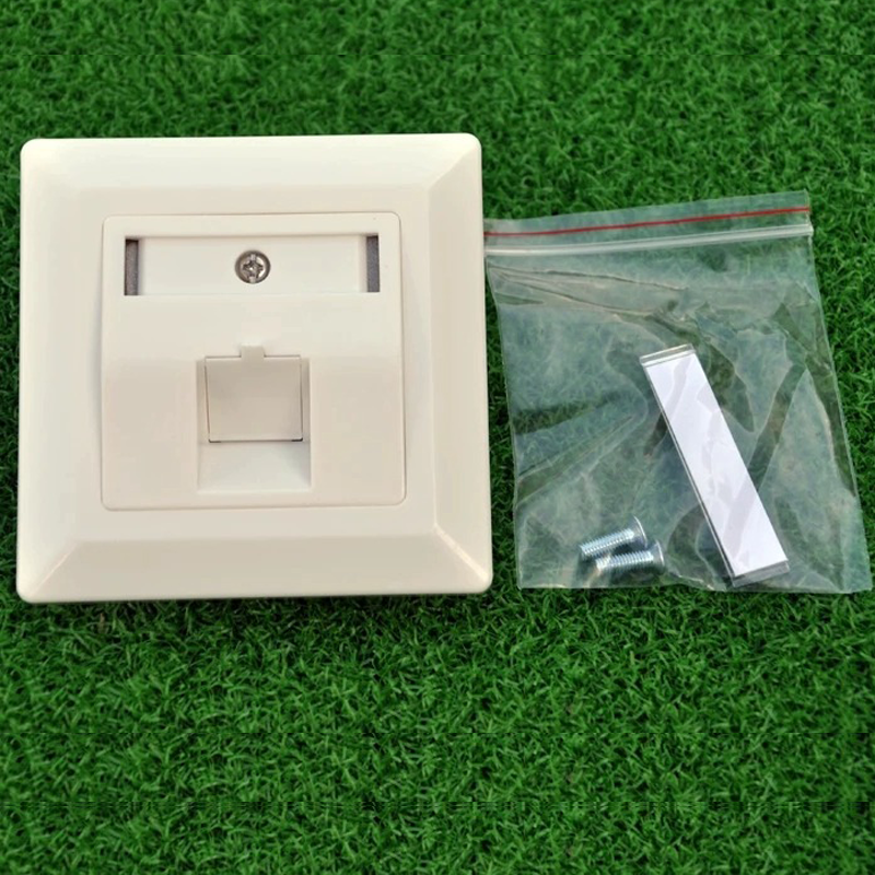 80x80mm Single Port 1Port Faceplate Wall Plate With Metal Keystone Frame For RJ45 Shielded Modules Jacks