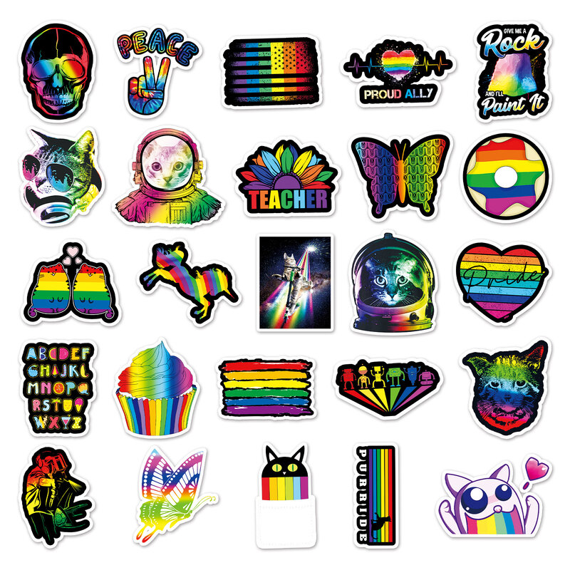 50Pcs Cartoon Colorful Series Graffiti Stickers adatto per caschi per Laptop decorazione Desktop adesivi fai da te giocattoli all'ingrosso