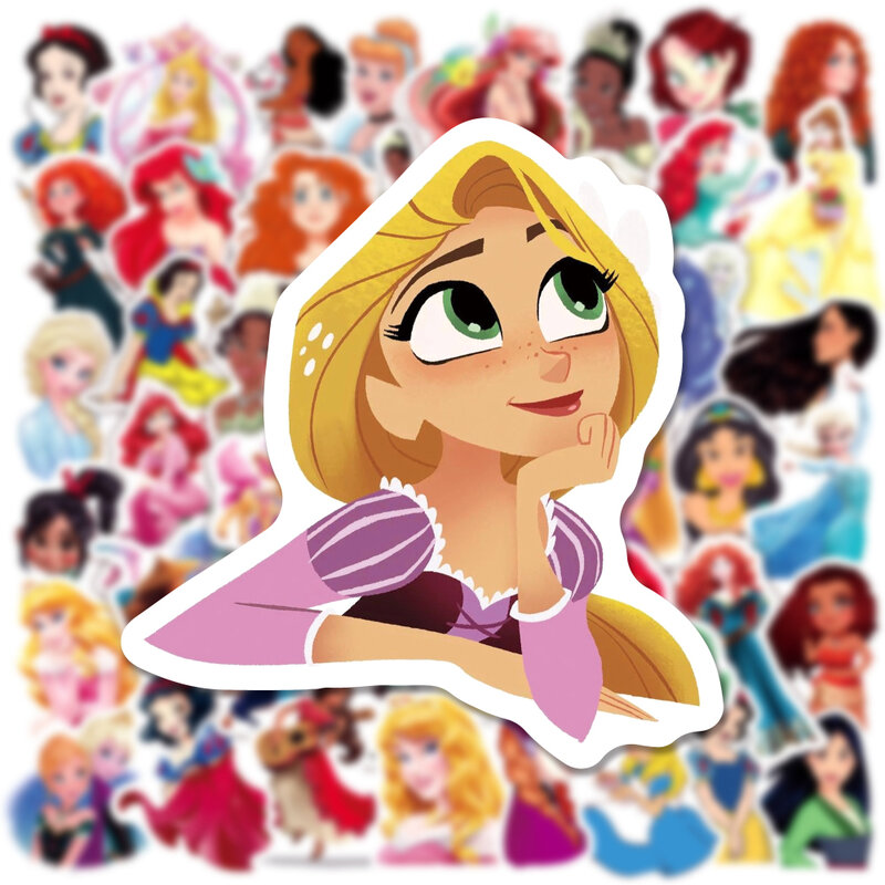 Disney Cartoon Princess Adesivos, Decoração Decalque Estética, Laptop, Motocicleta, Bagagem, Carro, Adesivo para Menina, Garoto, Bonito, 10 pcs, 30 pcs, 50pcs