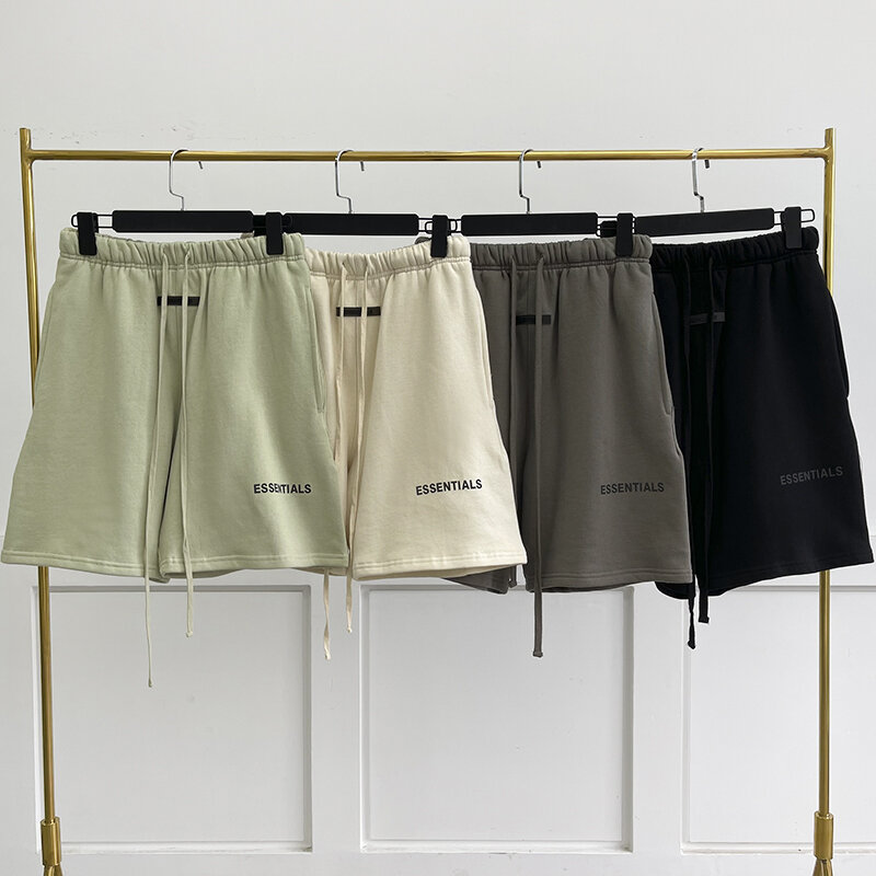 Essentials 3m reflexivo carta impressão com cordão shorts de alta qualidade hip hop streetwear shorts masculino e feminino nova temporada curto