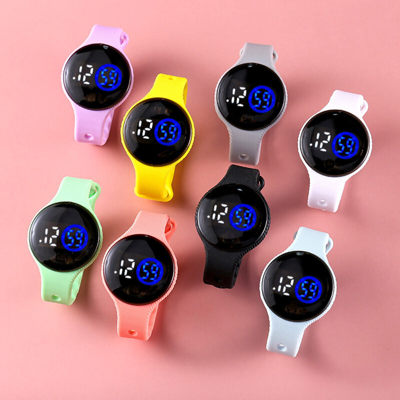 Relojes de pulsera redondos LED minimalista, correa ajustable, deportes al aire libre, regalos para estudiantes adolescentes, niñas