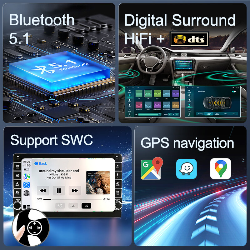 Ainavi-Autoradio Android 2Din pour Honda Jazz Fit 2008-2013, Stéréo, Limitation, Lecteur Vidéo, Carplay, Auto, Navigation GPS