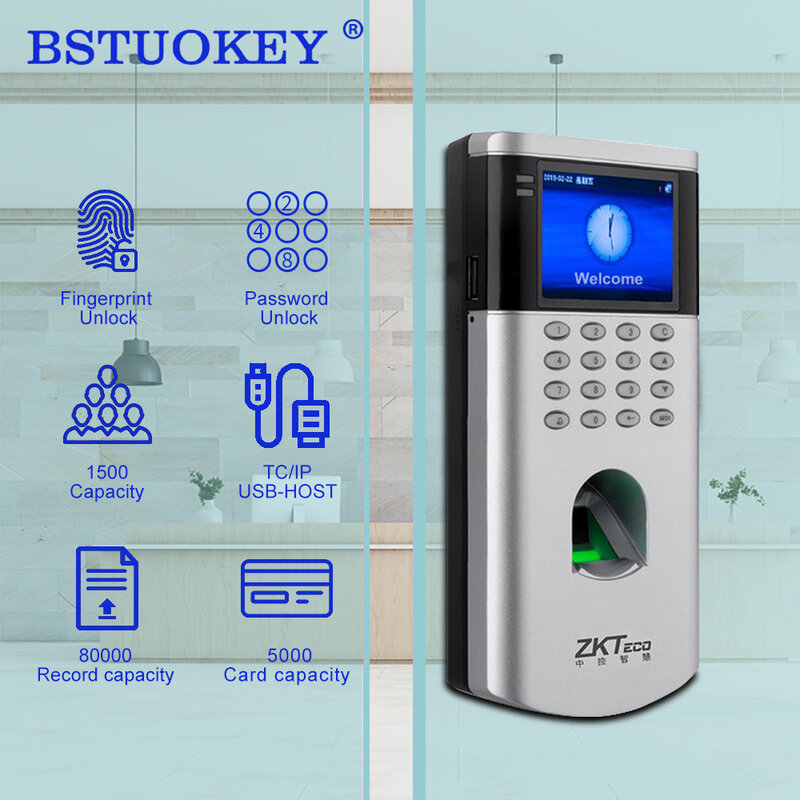 ZK Teco-Fingerprint Reconhecimento Tempo Attchime Máquina, Eletrônico, De Parede Cartão, Eletrônico, Sistema De Bloqueio De Gestão